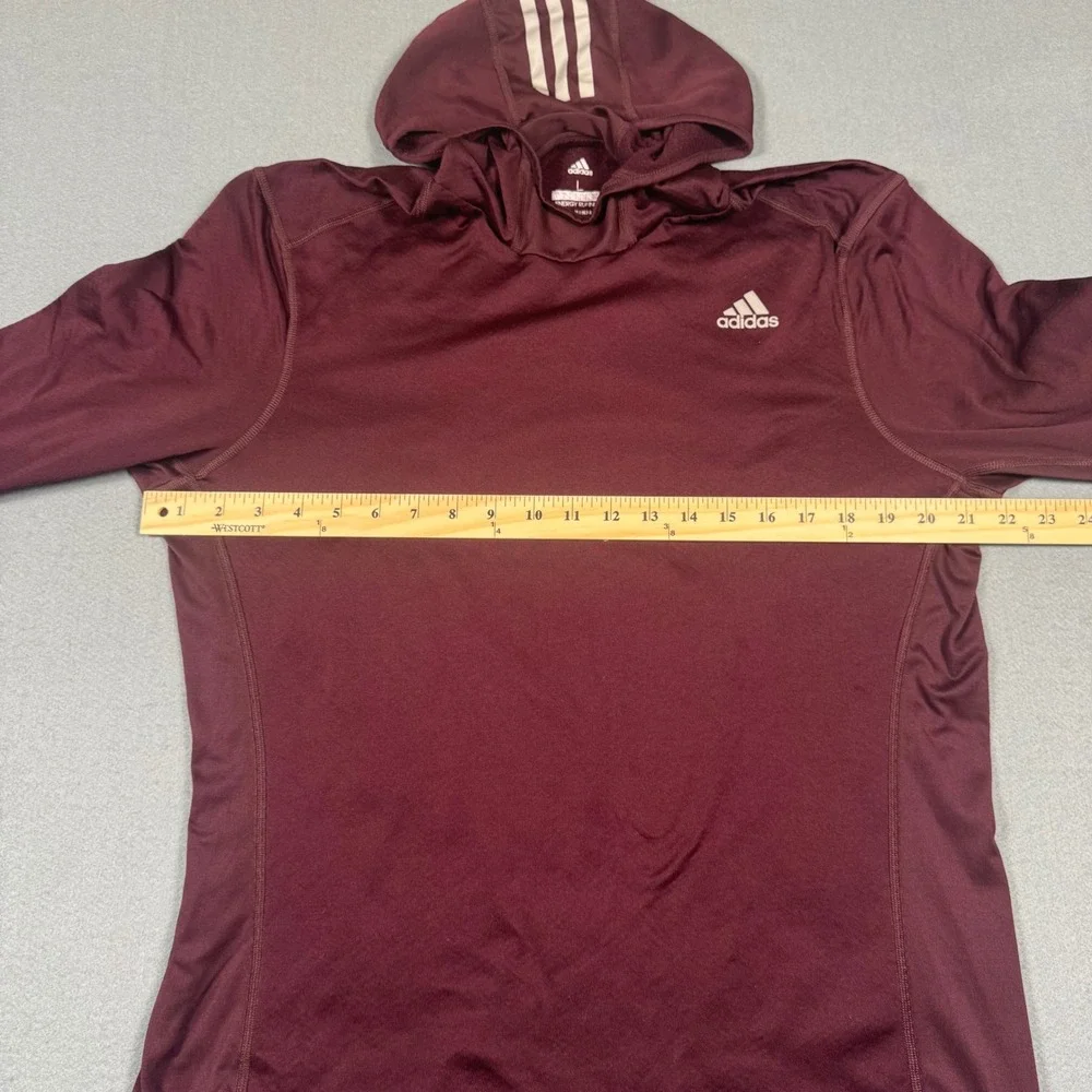 Adidas Energy Running Climawarm Hoodie Maroon Burgundy Mens Large Long Sleeve